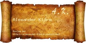 Alexander Klára névjegykártya