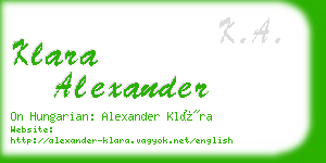 klara alexander business card